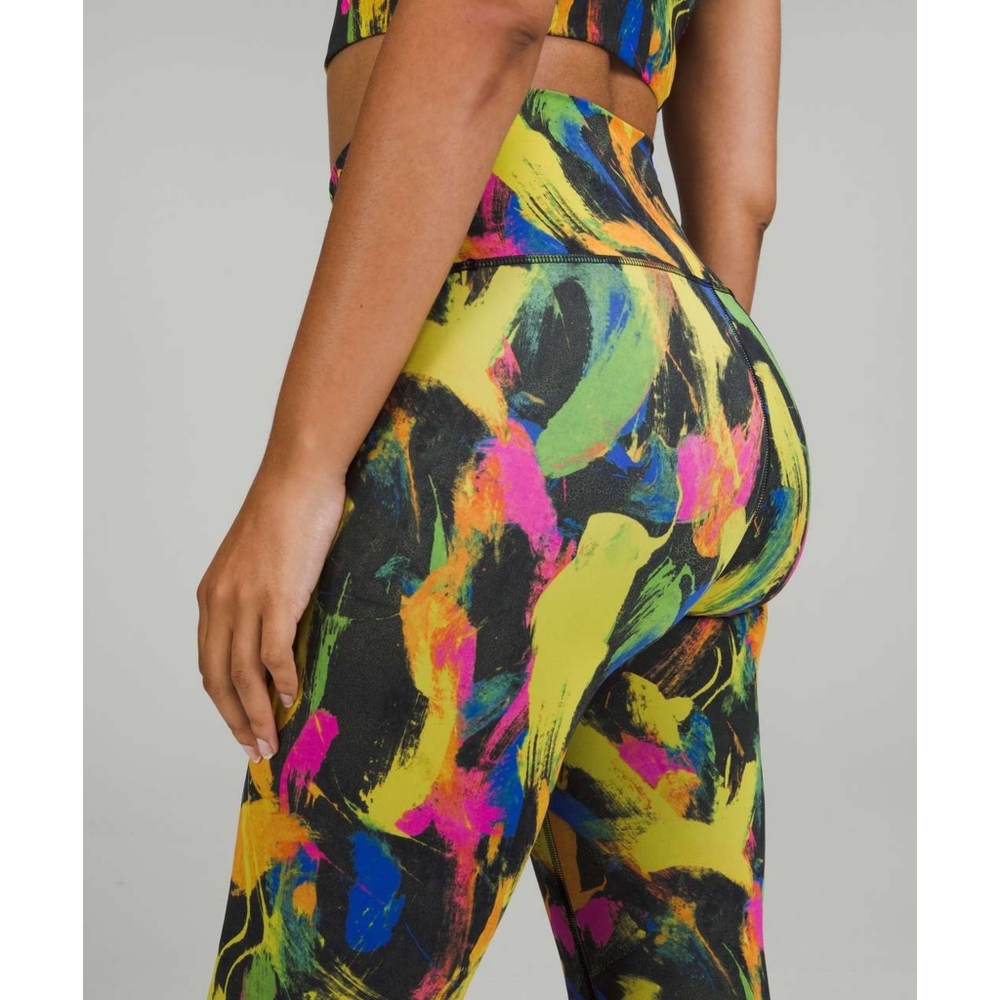 Lululemon Wunder Train High-Rise Crop 23" Multicolor Abstract Print Leggings - Picture 4 of 8